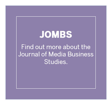 Text: JOMBS - Find out more about the Journal of Media Business Studies