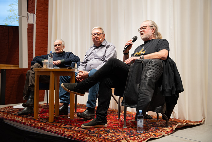 From left side Lennart Lindberg, Lennart Angselius and Staffan Hagberg during the live broadcast.